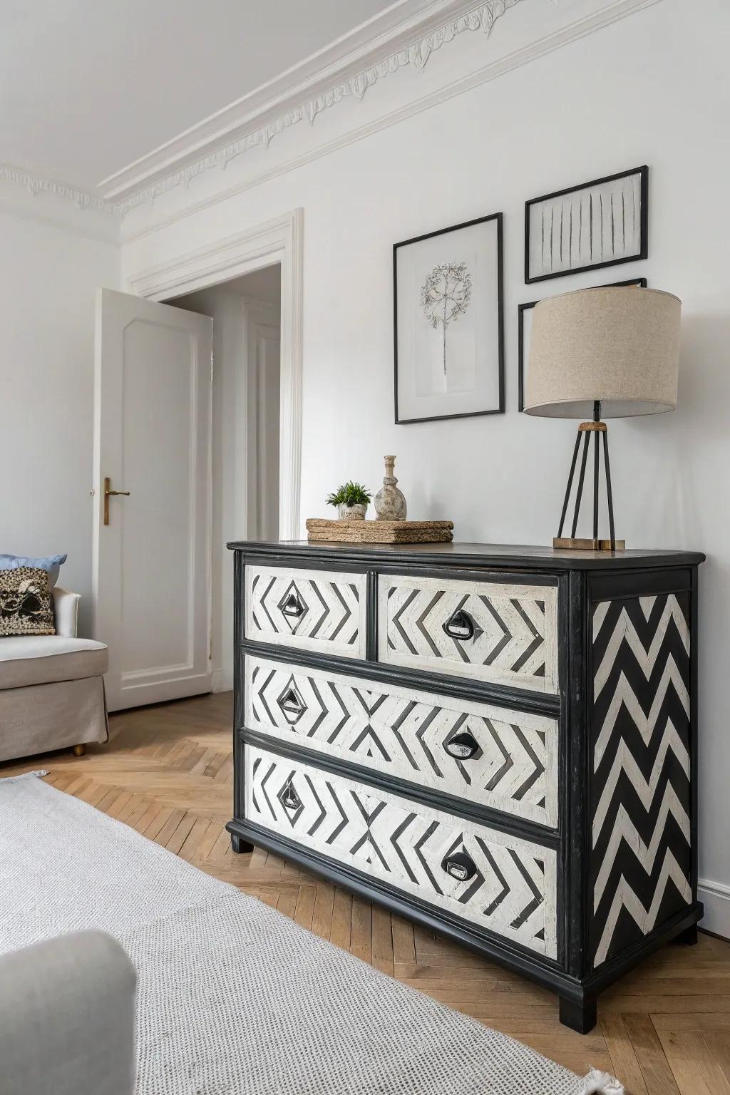 Dual-tone artistry: a sleek addition to any modern decor.