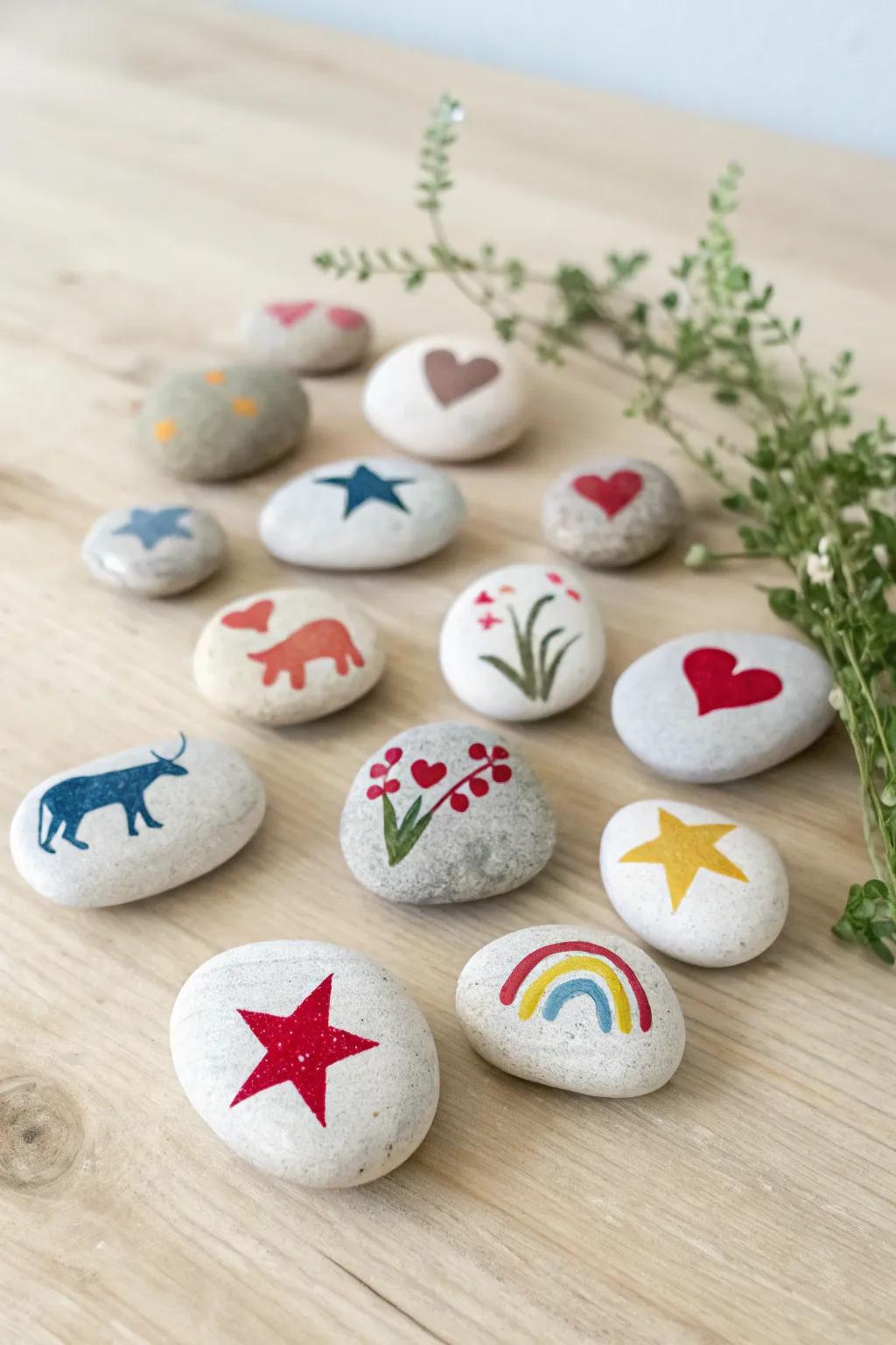 Ignite your child's imagination with these captivating story stones, each design suggesting a fresh narrative.