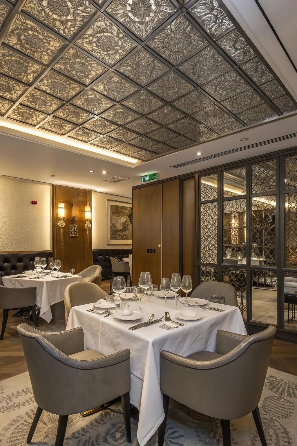 Metallic elements impart a contemporary advantage.