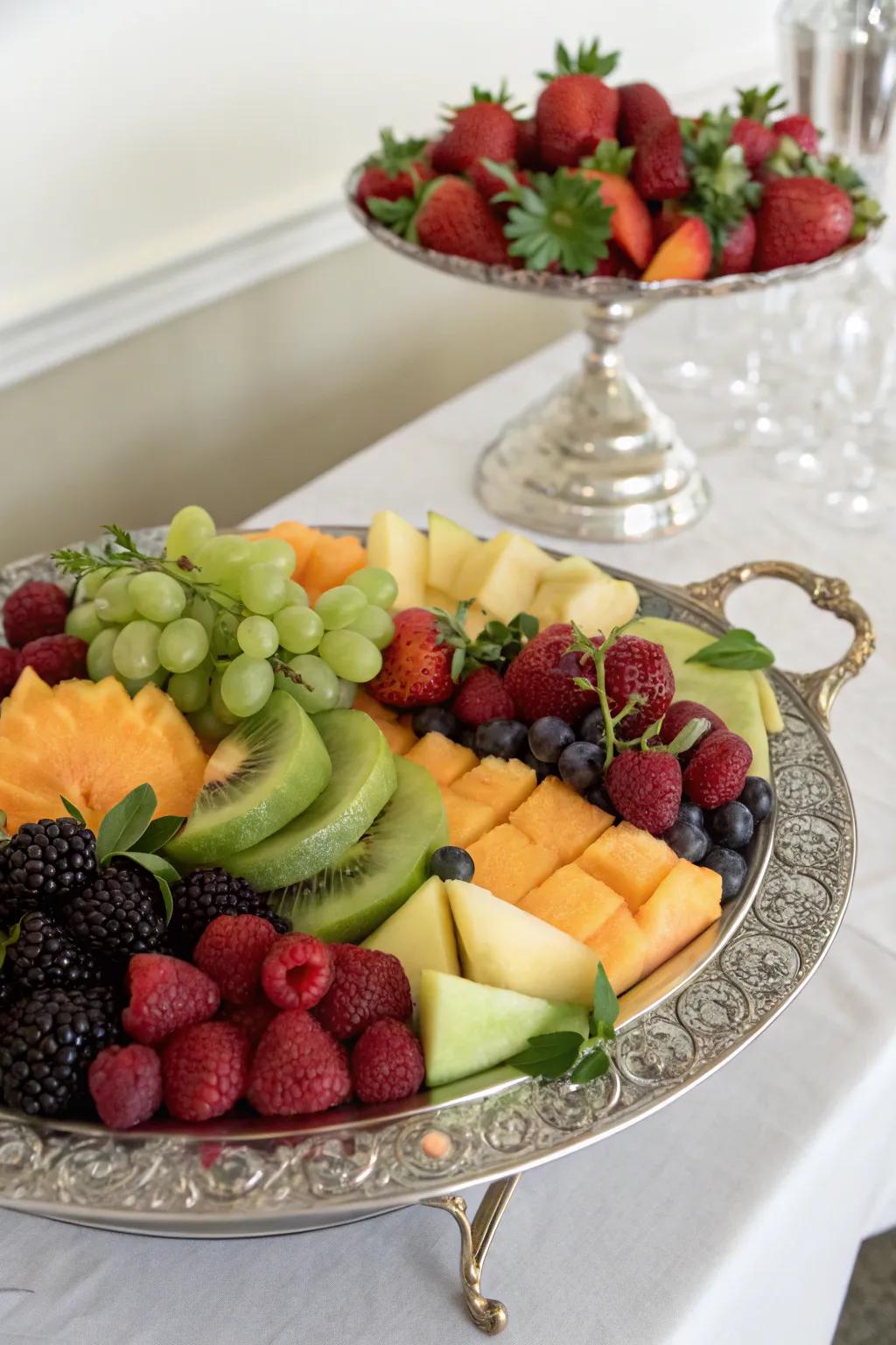 A luscious display of fresh fruits inviting you to indulge.