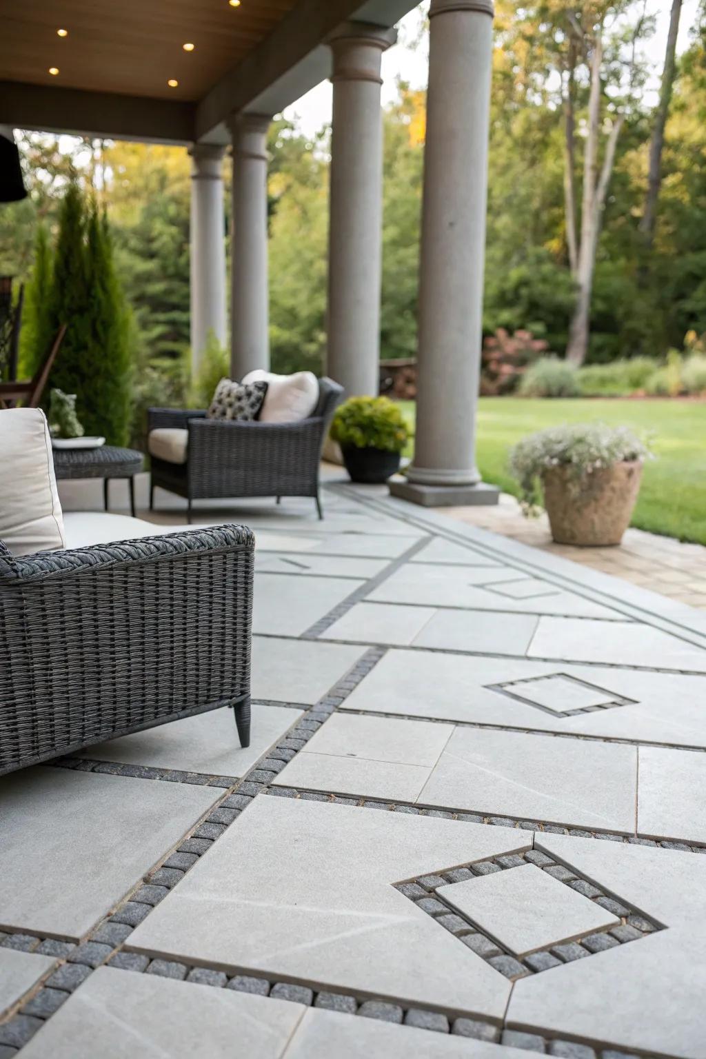 Cement slabs offer a modern, minimalist style.