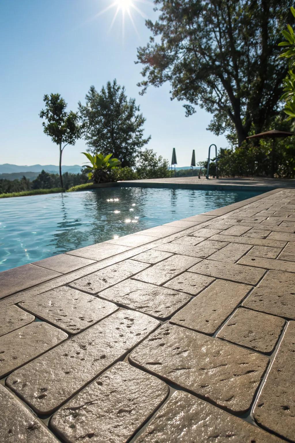 Anti-skid paving ensures safety while preserving a fashionable look.