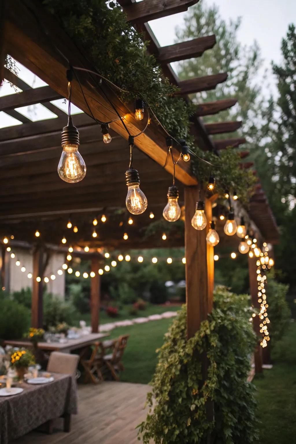 Incorporate a vintage impression using the delightful radiance of filament bulbs.