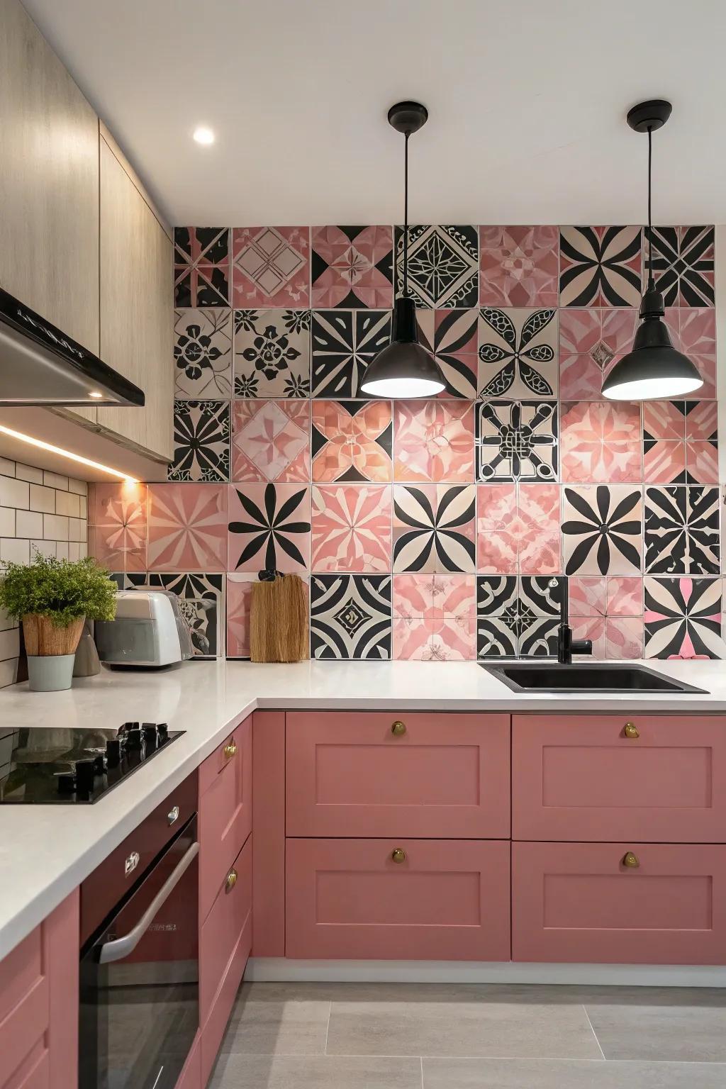 An artistic splash zone feature infuses your kitchen walls with creative flair.