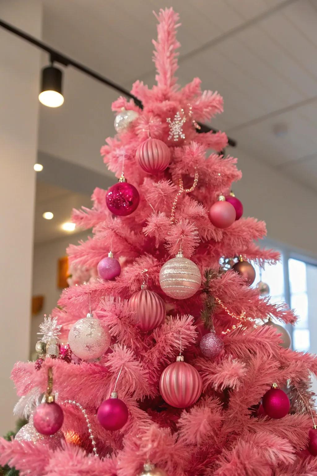 A variety of textures enriches the aesthetic of this captivating rose fir.