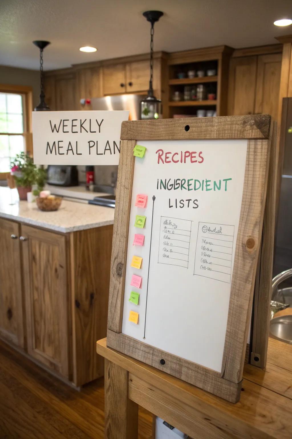 Make meal prep straightforward with a kitchen-based whiteboard.