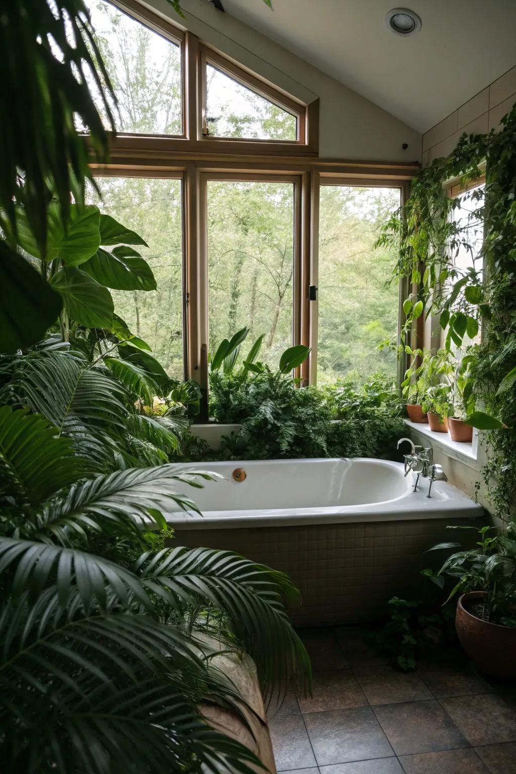With plants, turn your bathroom into a tranquil haven.
