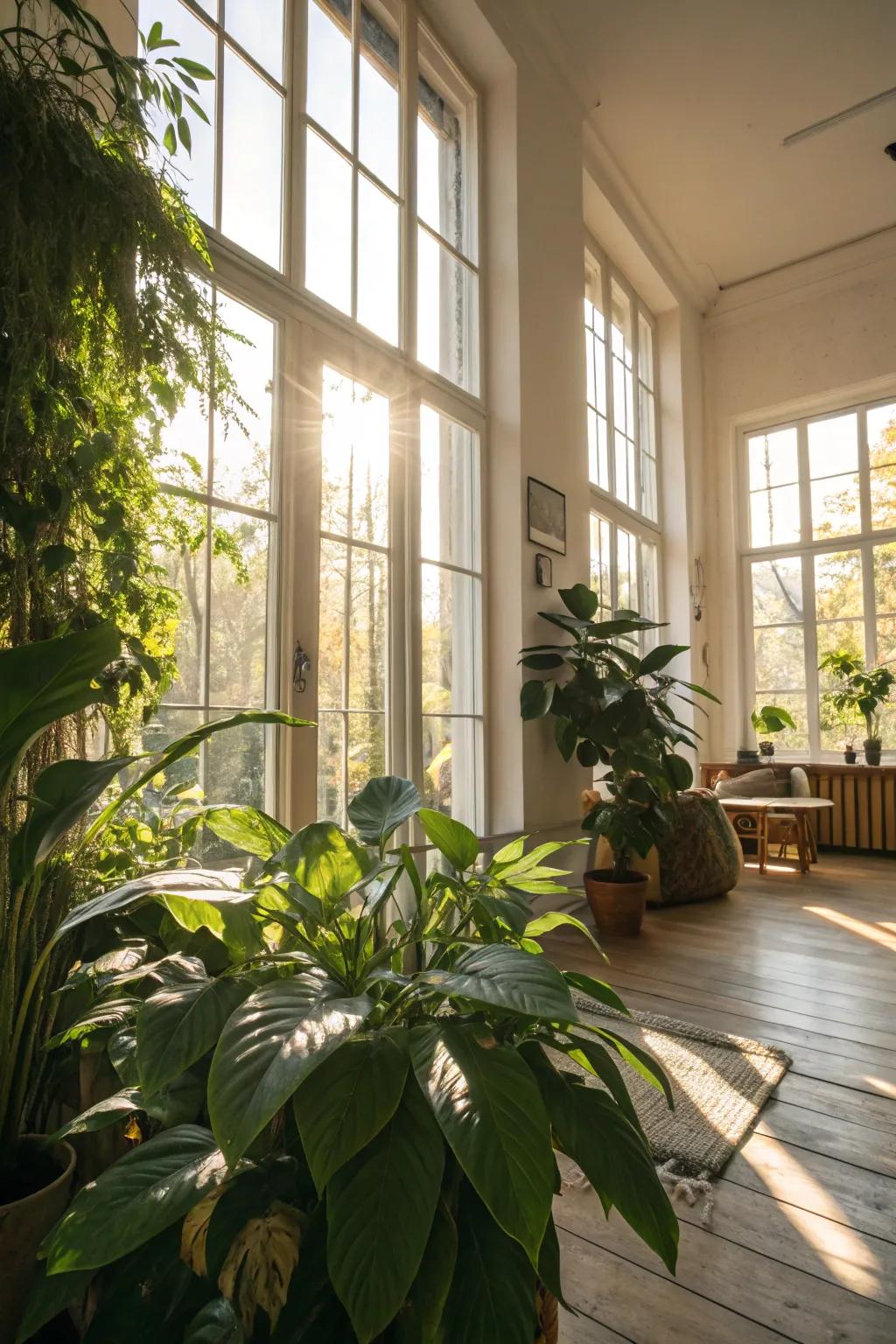 Surround your plants in sunlight for healthy development.