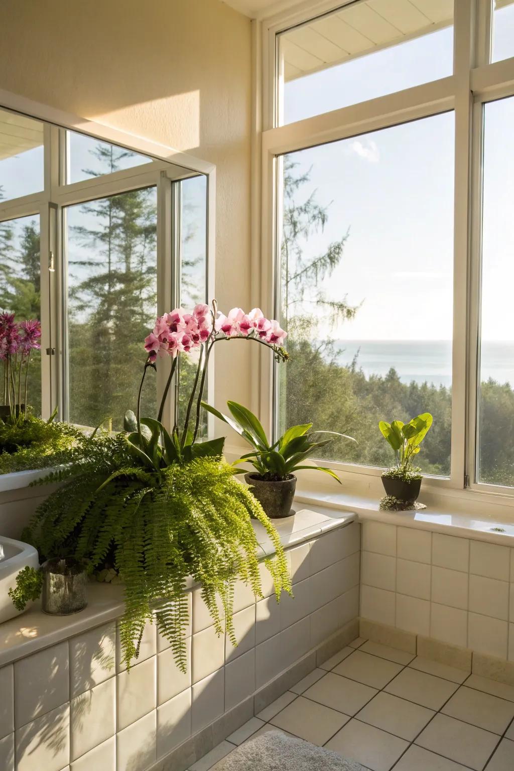 Use sunlight to ensure your bathroom plants stay robust.