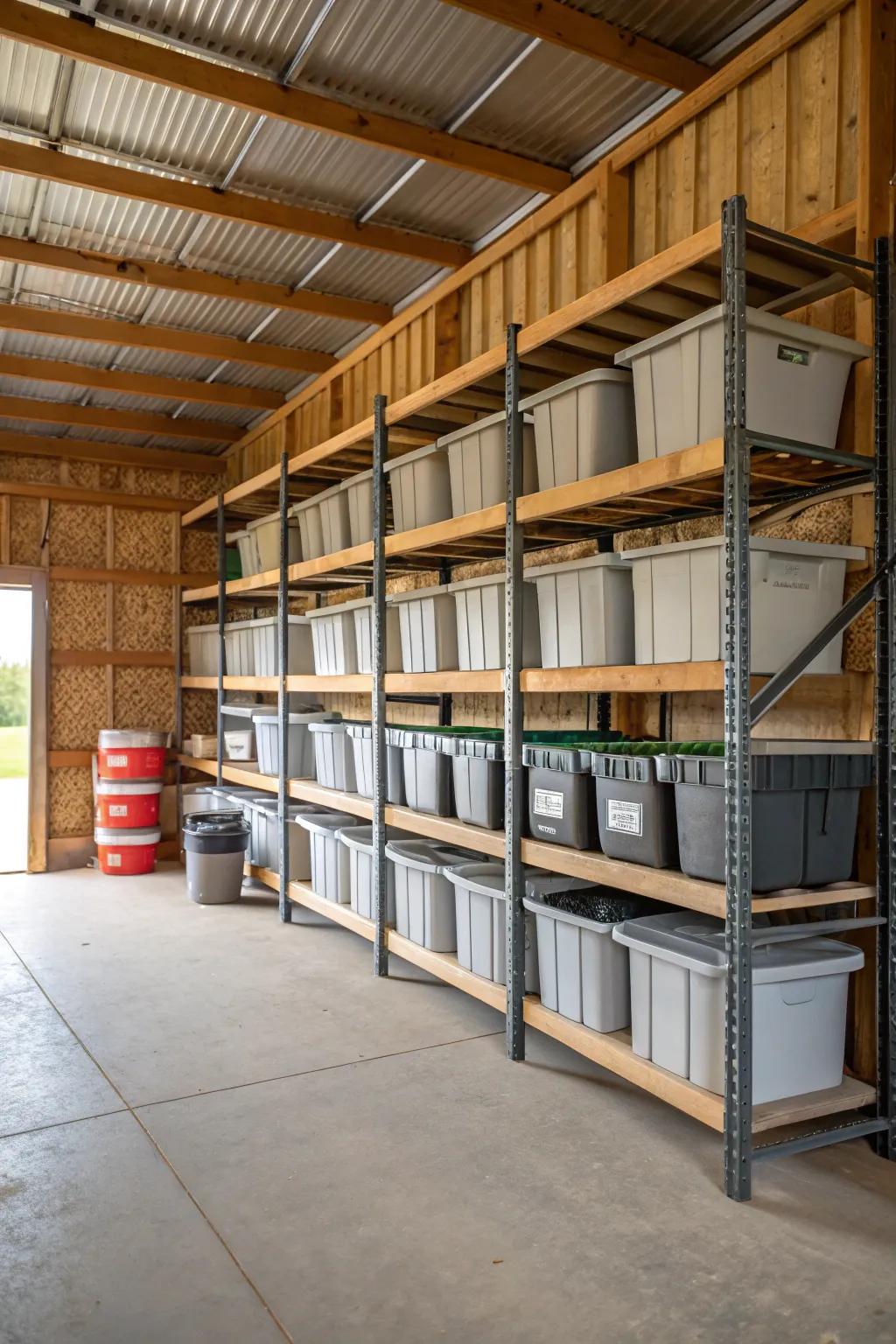 Stand-alone shelves offer versatile storage answers.