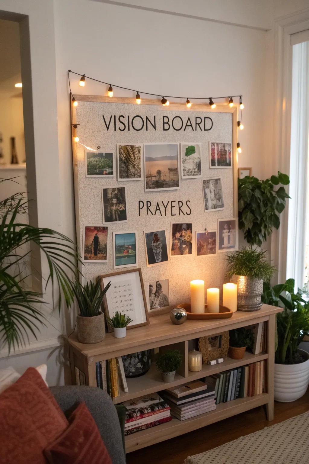Craft a vision board to focus your prayers and aspirations.