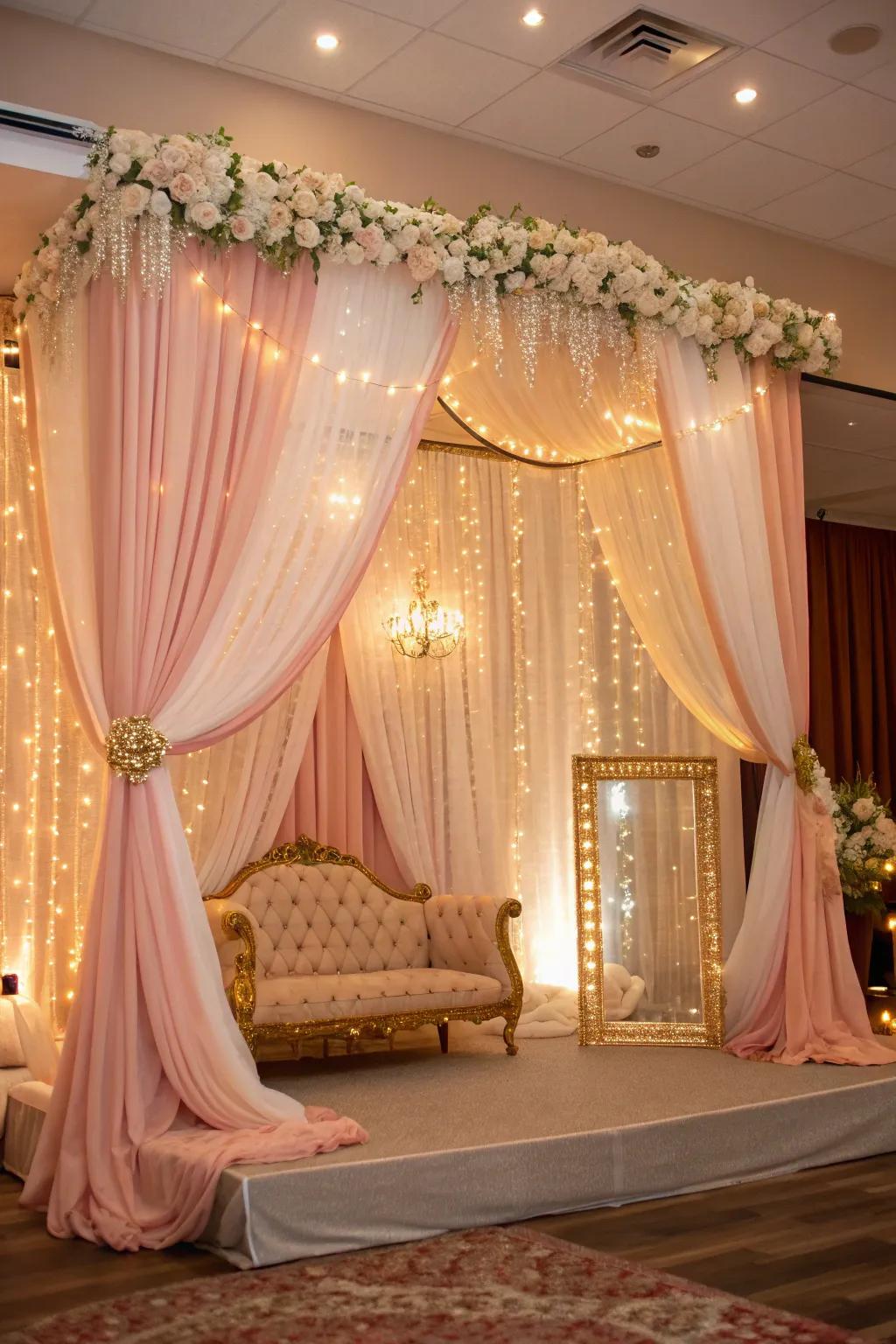 Soft textiles craft a lavish atmosphere that captures the enchantment of prom night. ✨ #ElegantDecor #PromDream