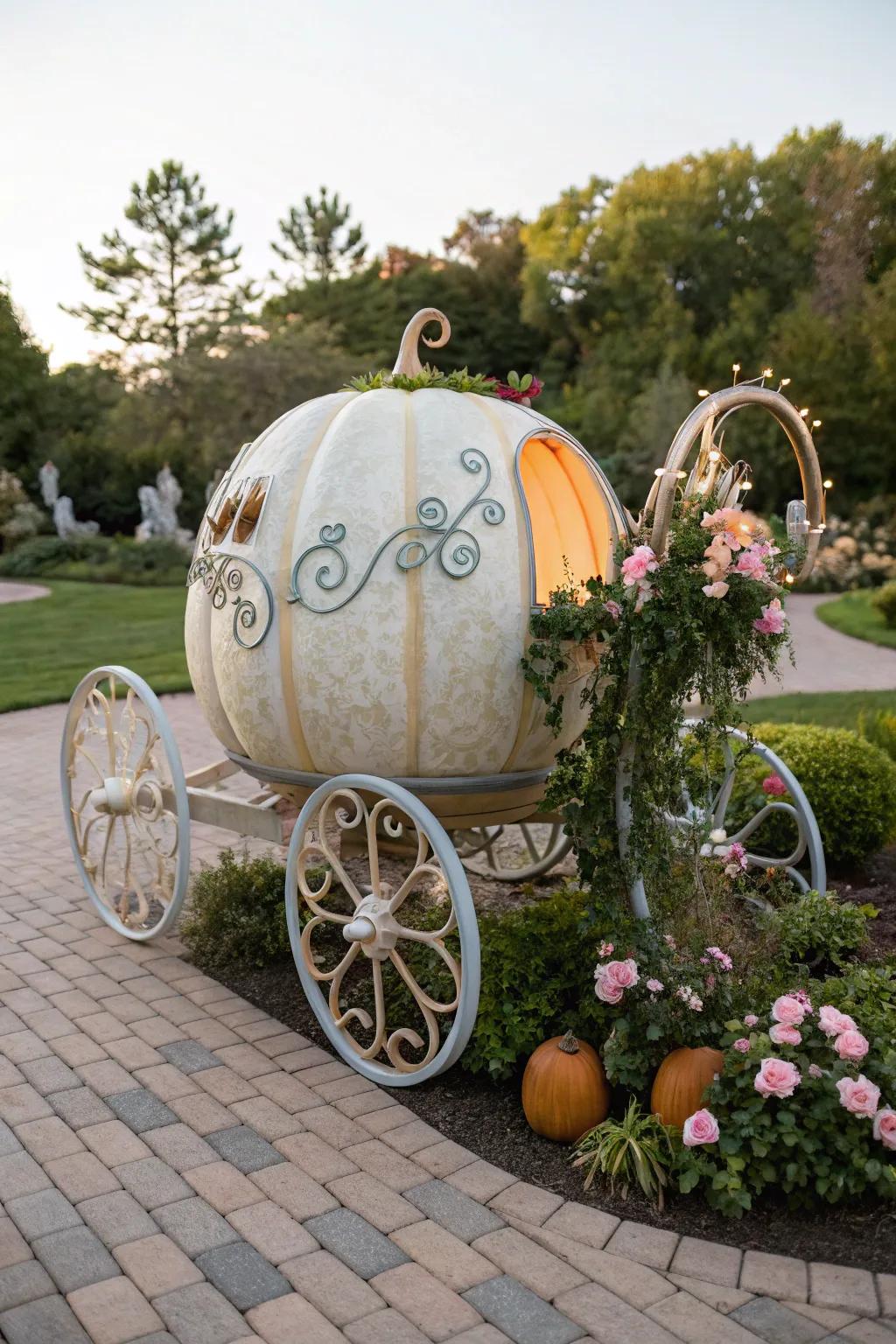 Make fairy tales real with a Cinderella coach pumpkin.