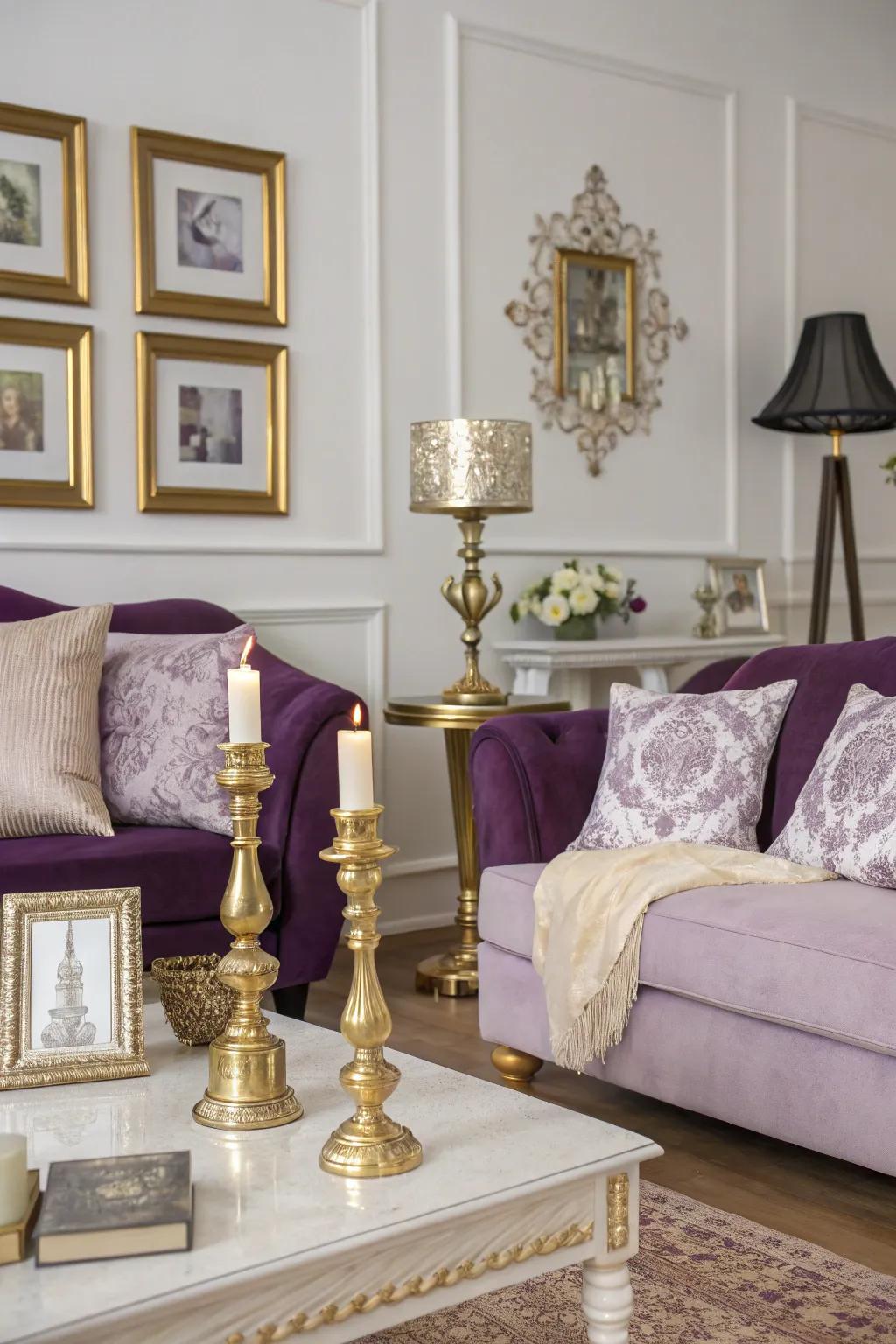 Gold accents add warmth and sophistication to your decor.