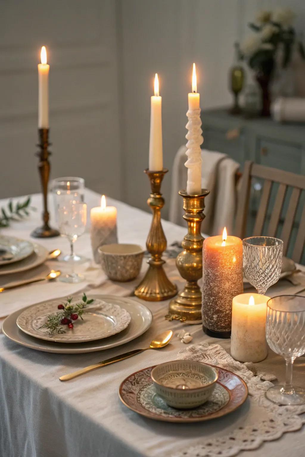 Candle stands bring a toasty and magical setting for nighttime events.
