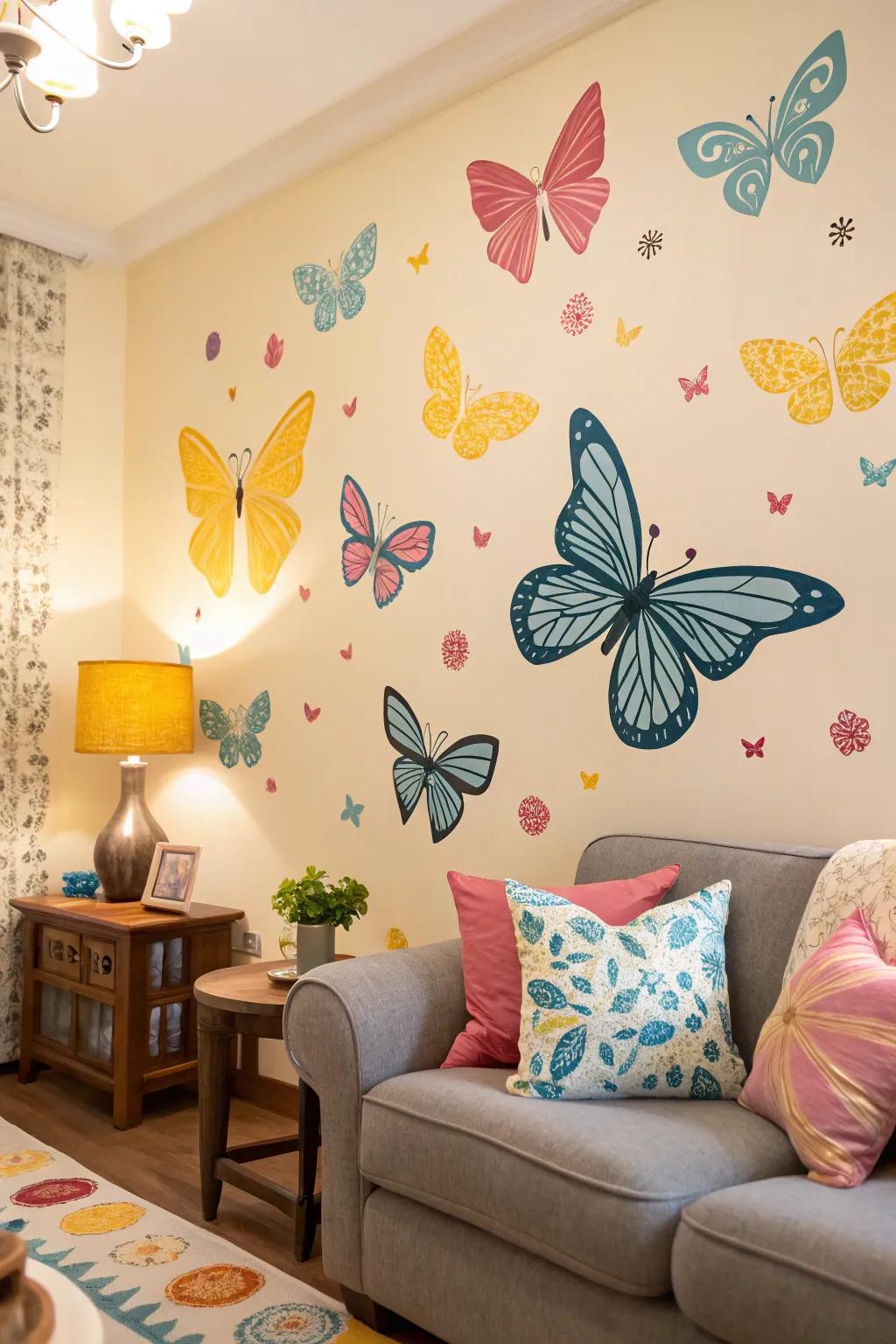 Breathe life into your walls using colorful lepidoptera art.