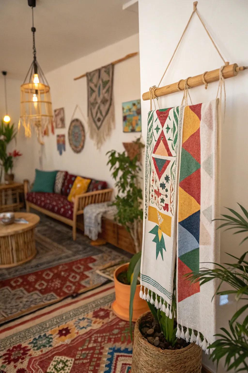 Make a striking statement with a wall display crafted from <strong><em>rally towels</em></strong>.” loading=”lazy” class=”pimg”>
	</picture><figcaption>Make a striking statement with a wall display crafted from <strong><em>rally towels</em></strong>.</figcaption></figure>
<p>Transform your towels into a distinctive wall display by arranging them in a row and hanging them from a slender wooden rod. It’s an understated yet compelling way to showcase them.</p>
<h3>Consider these options:</h3>
<ul class=