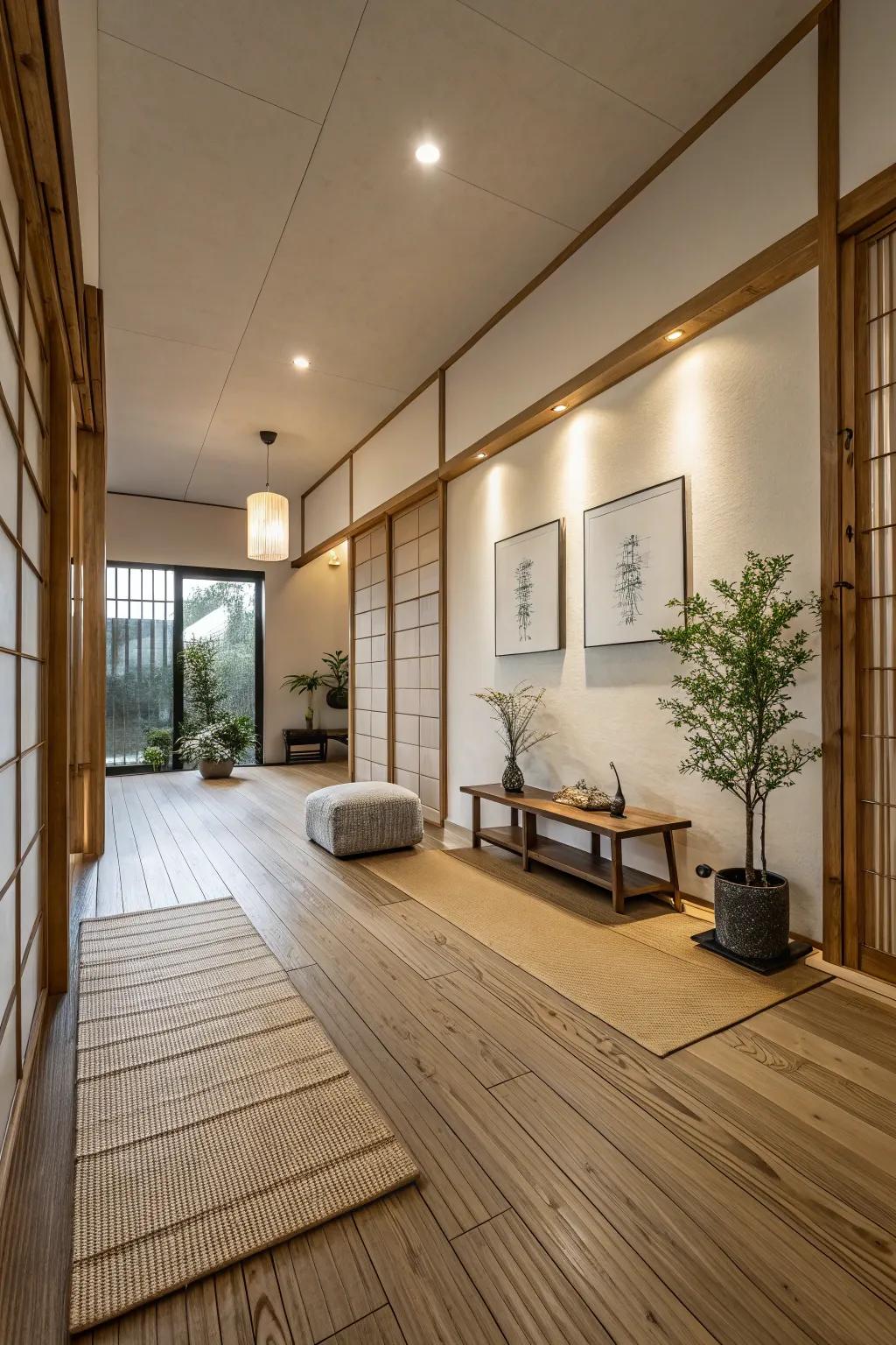 A peaceful space featuring sustainable materials as a design highlight.