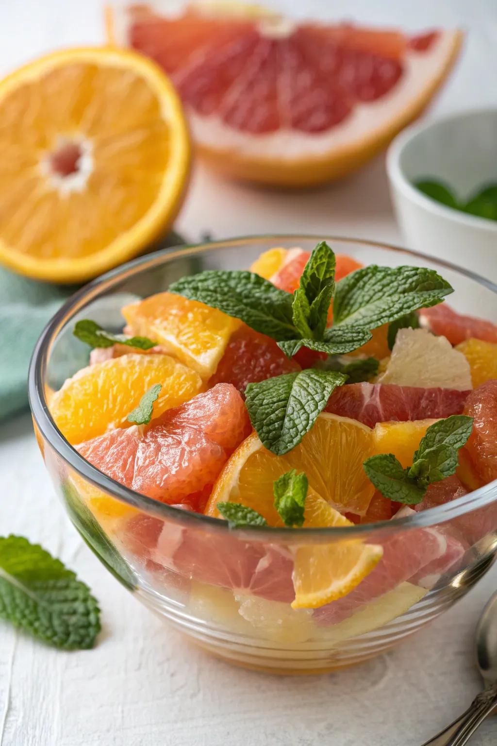 A citrus salad is a revitalizing and colorful addition to your breakfast tray.