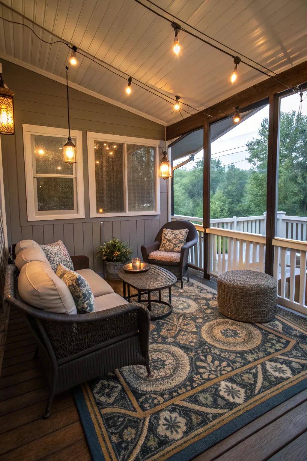A cozy lounge that mirrors an extension of your family room.