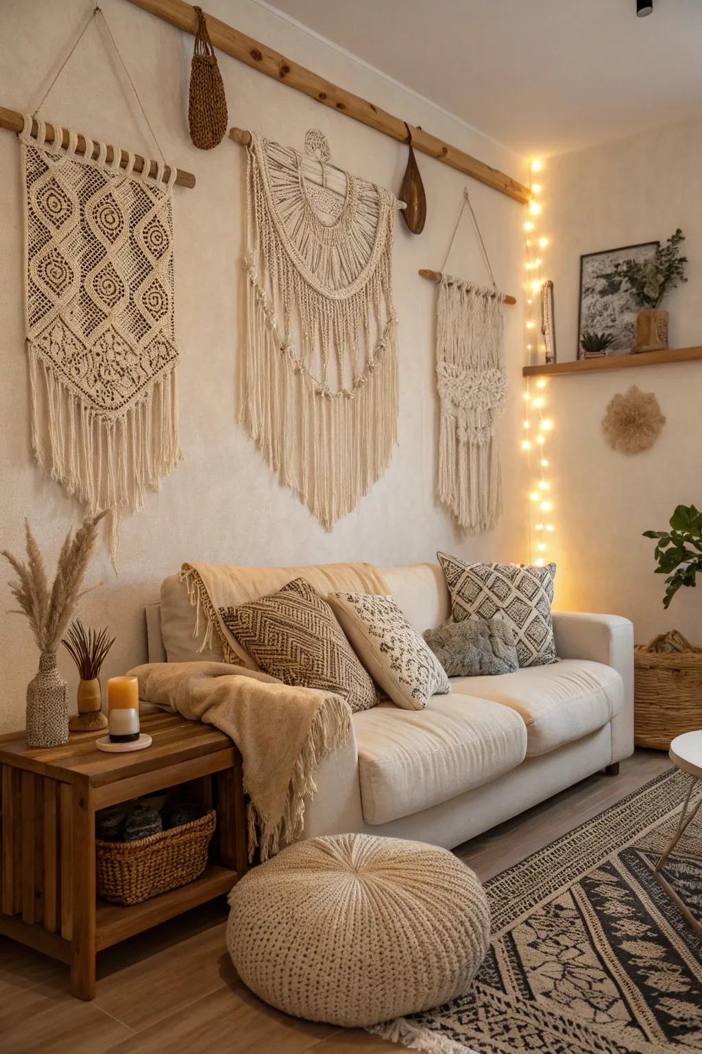 Welcome boho style with this textured selfie backdrop.