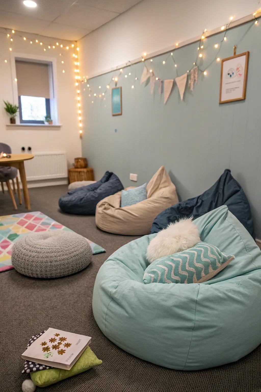 Comfortable seating promotes relaxation and ease.
