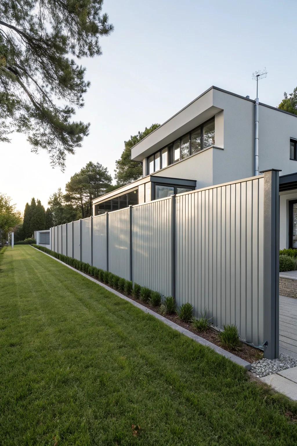 Simple design meets modern architecture in this sleek fence.