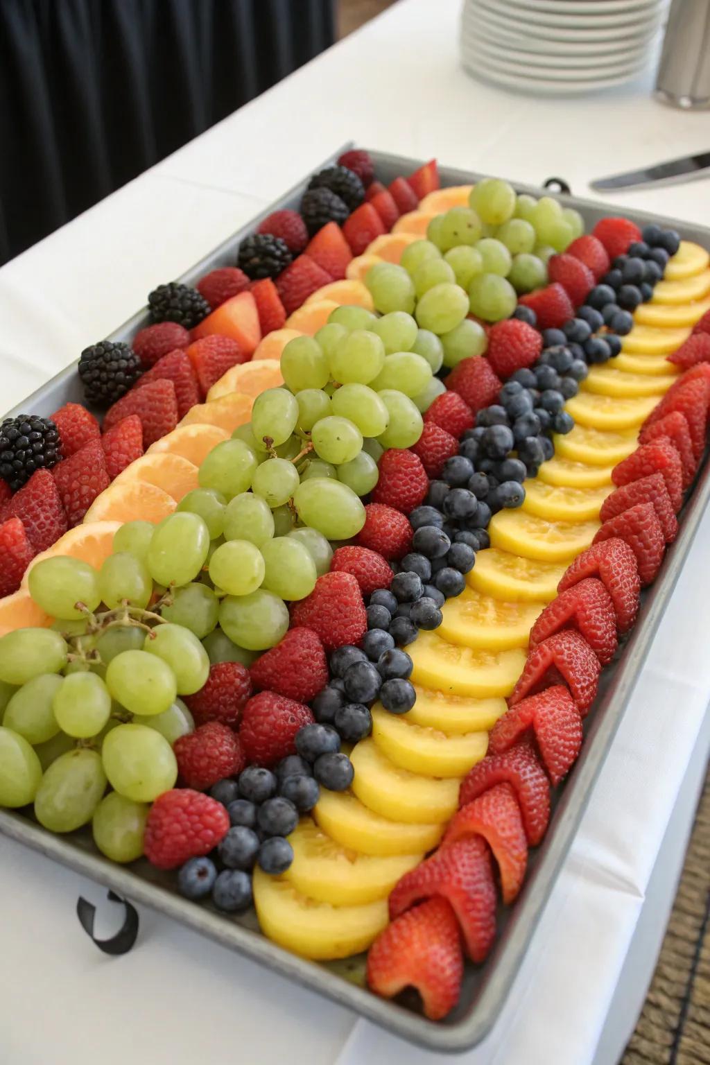 Balance through alignment in your fruit display.
