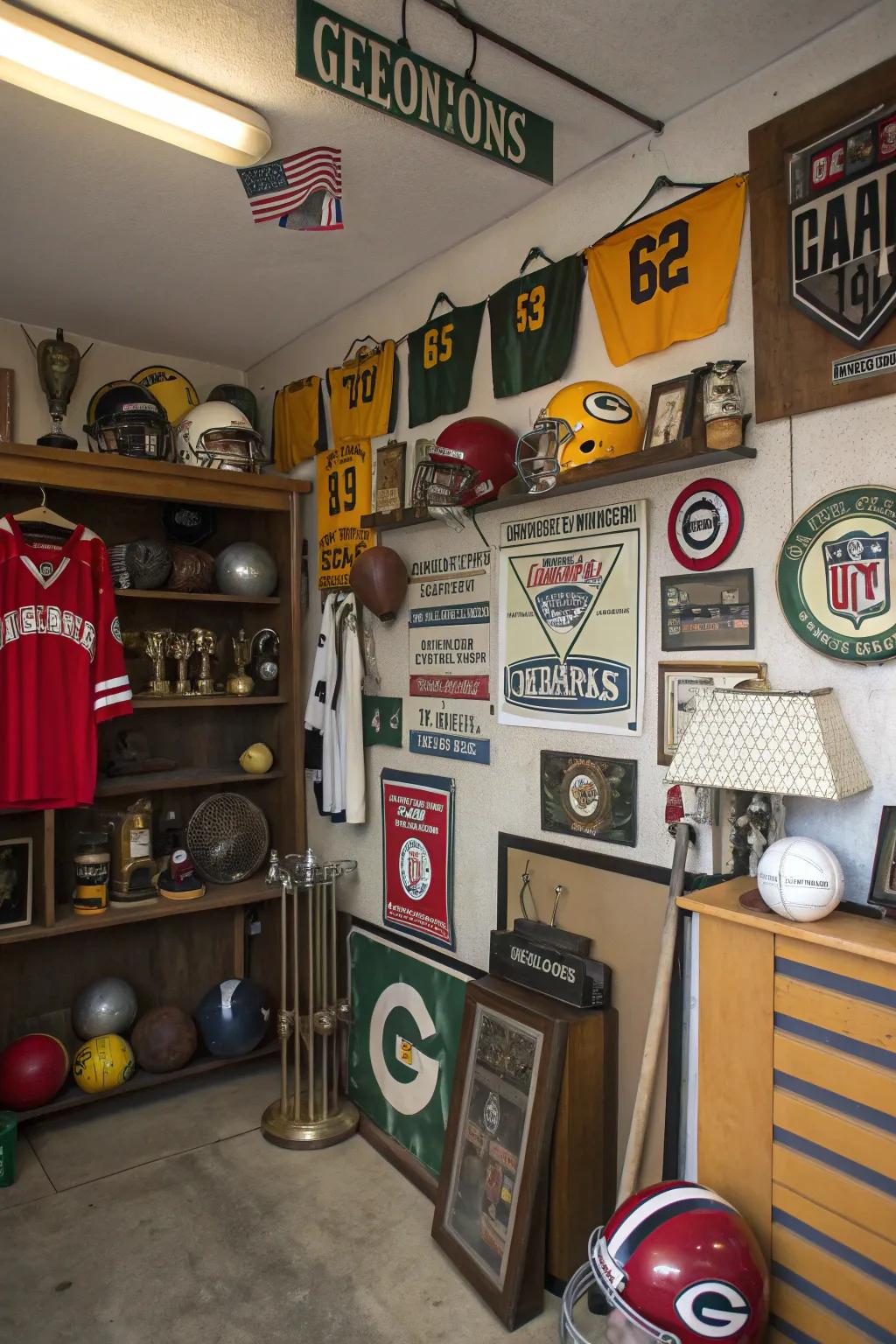 Personalize your man cave using decorations with themes.