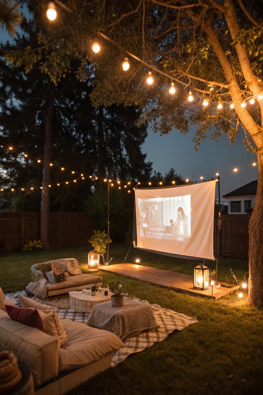 Experience the magic of cinema with an outdoor movie night.
