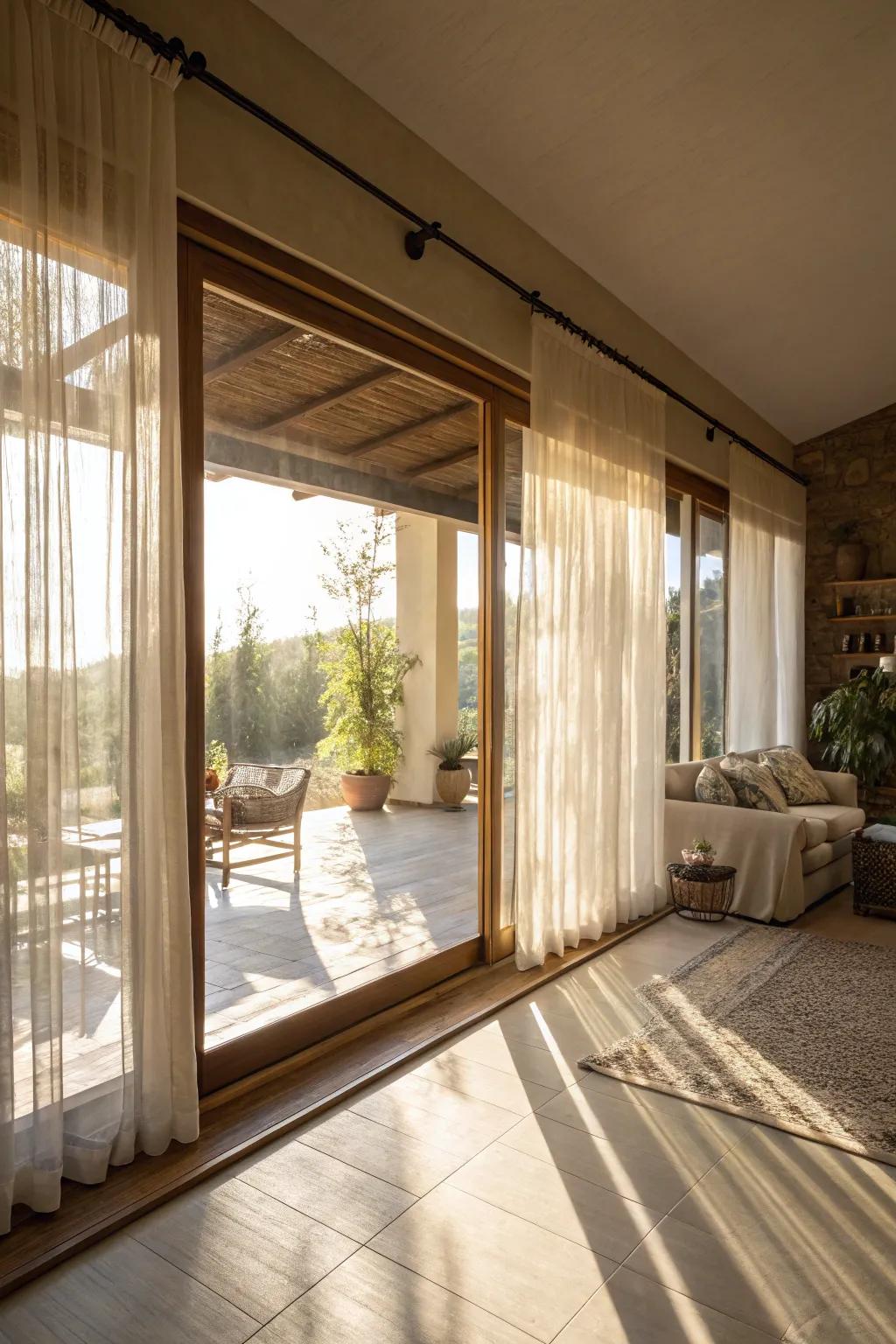 Airy panels allow light to gently brighten your space.