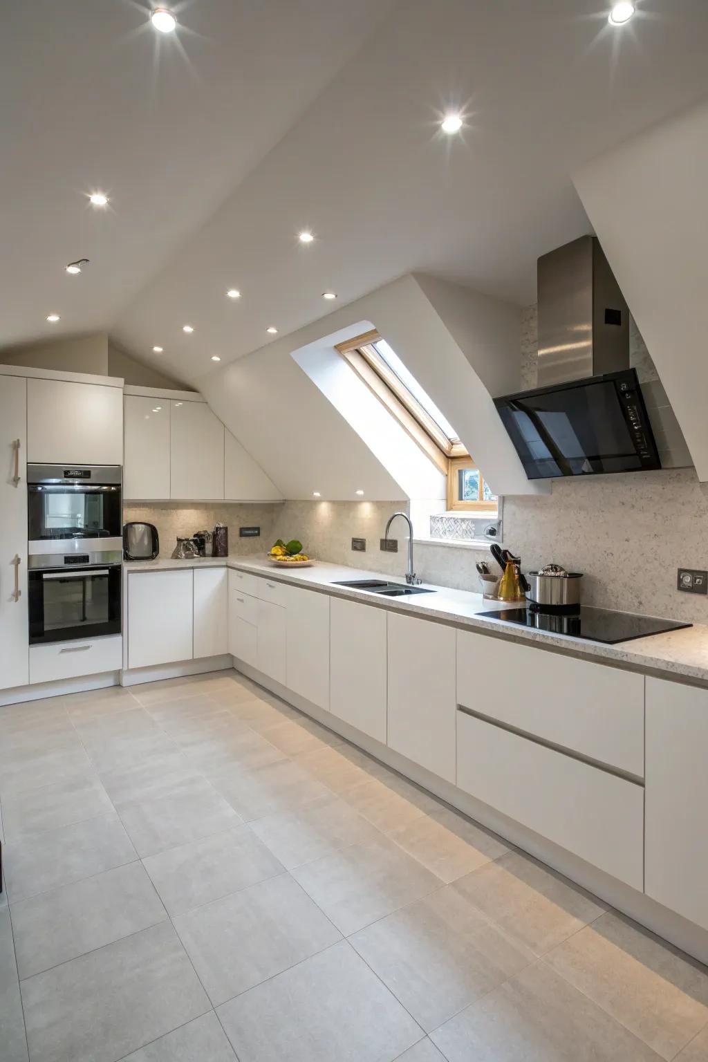 Recessed lights present a polished, subtle lighting solution.