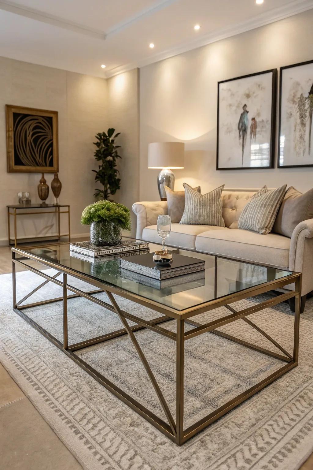 Glass and iron tables contribute a hint of sophistication and brightness.