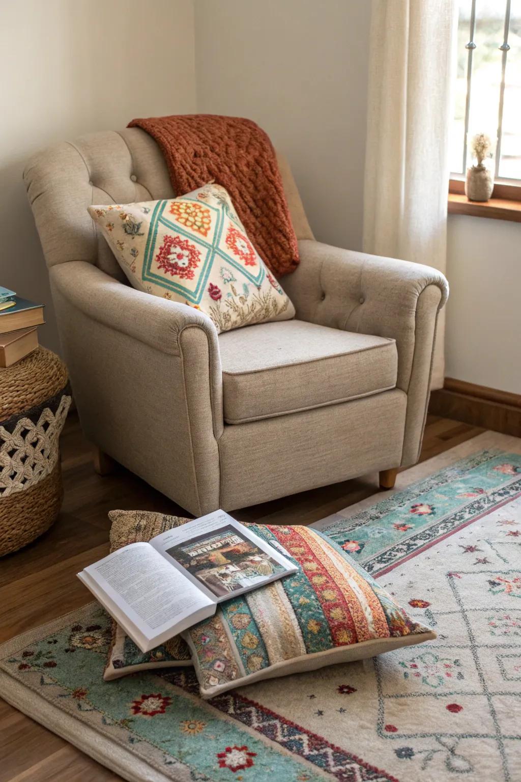 Decorative components introduce warmth and personality to your library environment.