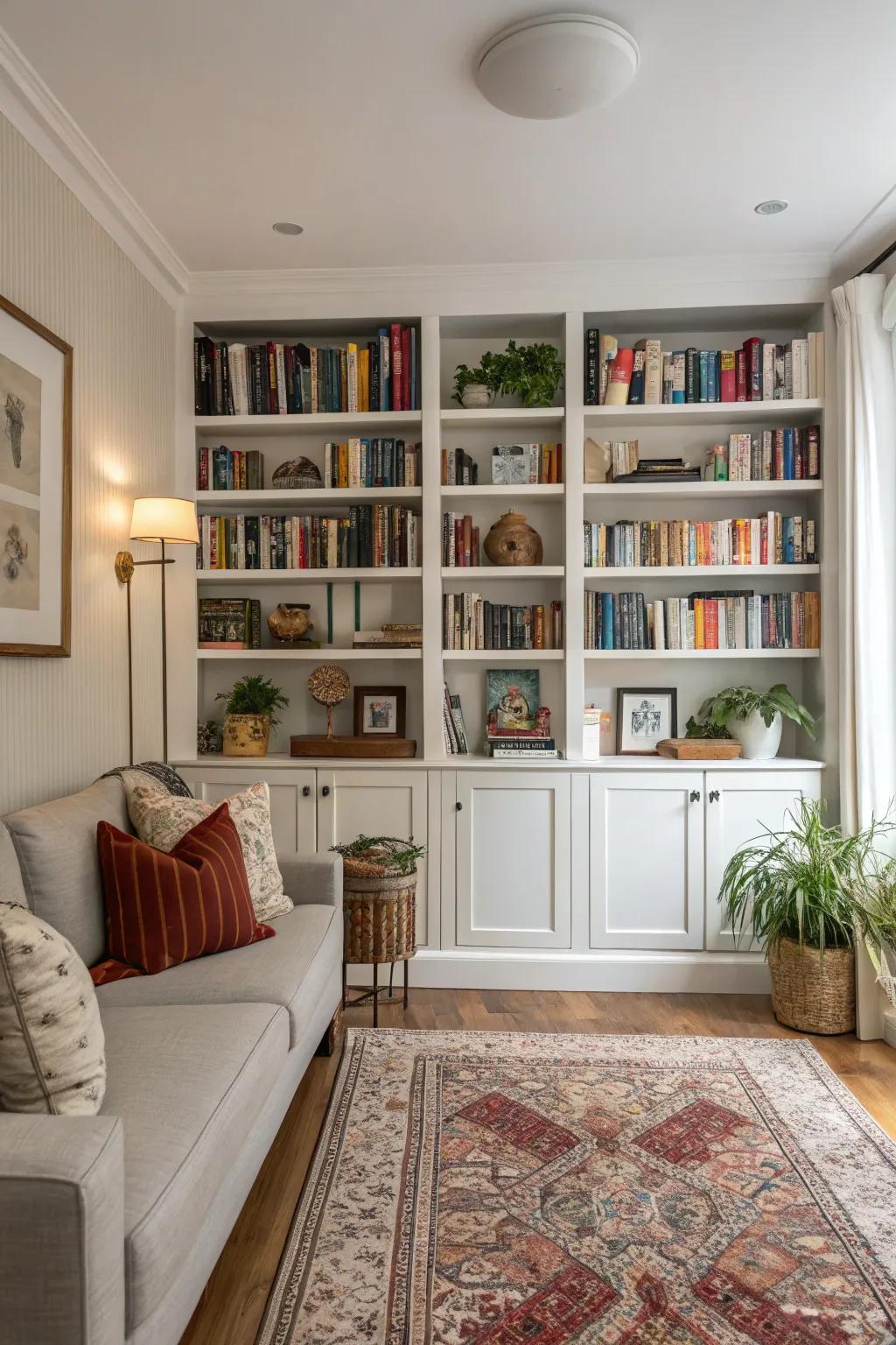 Storage and style are provided with these built-in shelves.