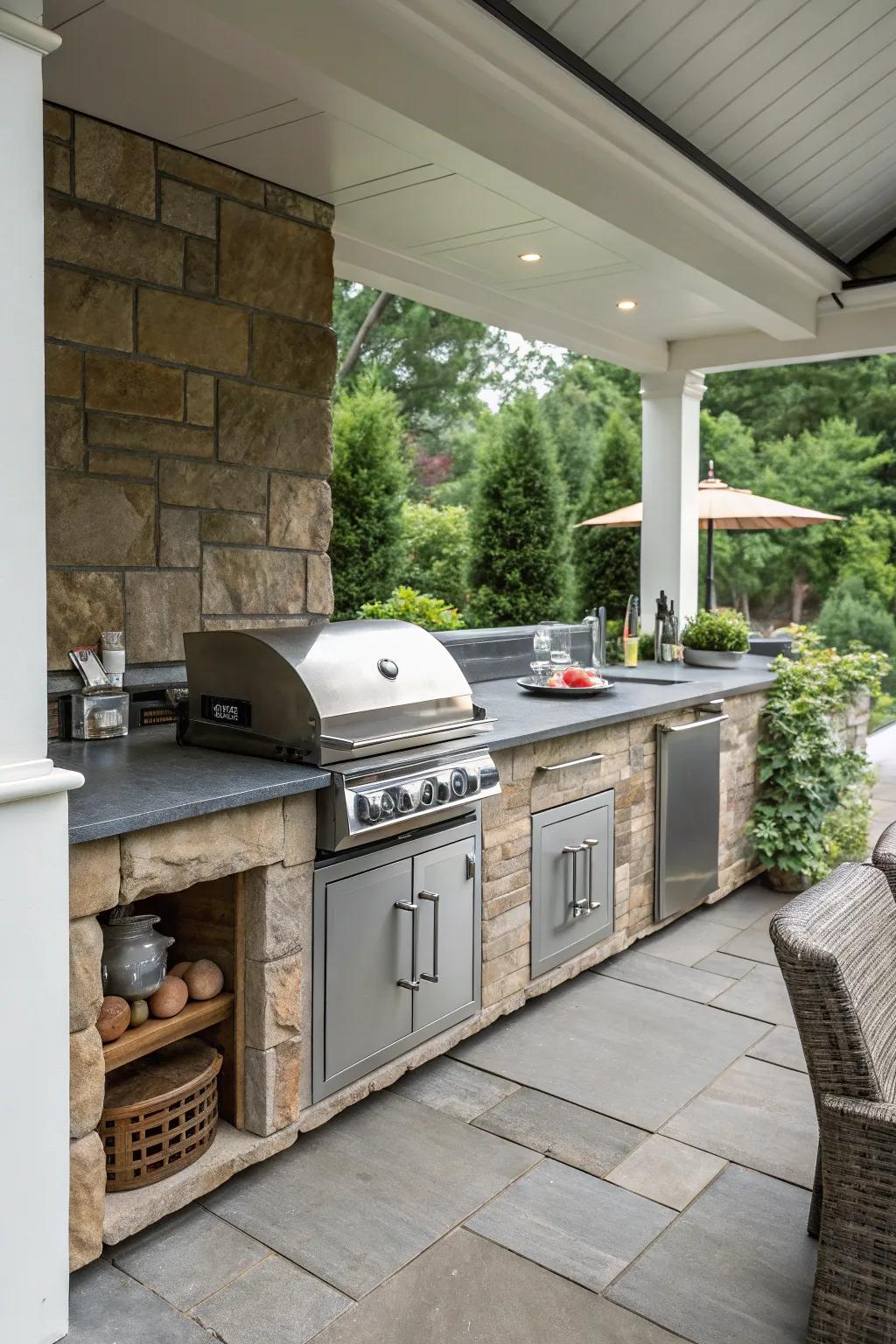 Untreated stone worktops introduce a hint of class.
