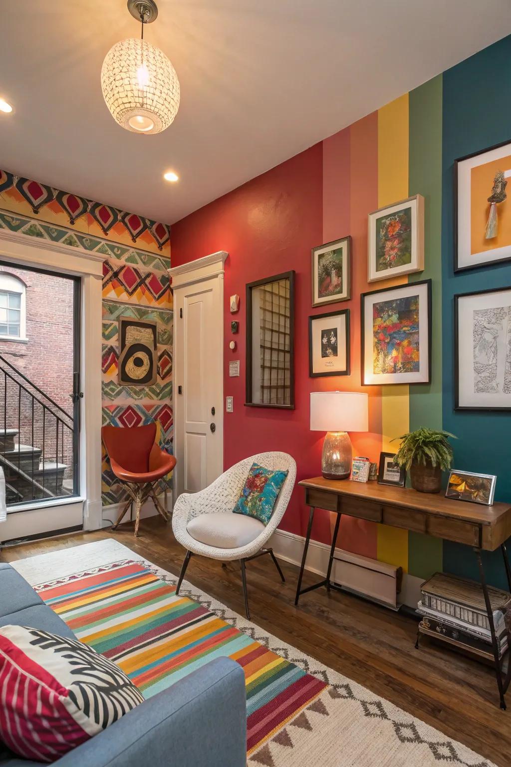 Wall art gives small rooms personality and depth.