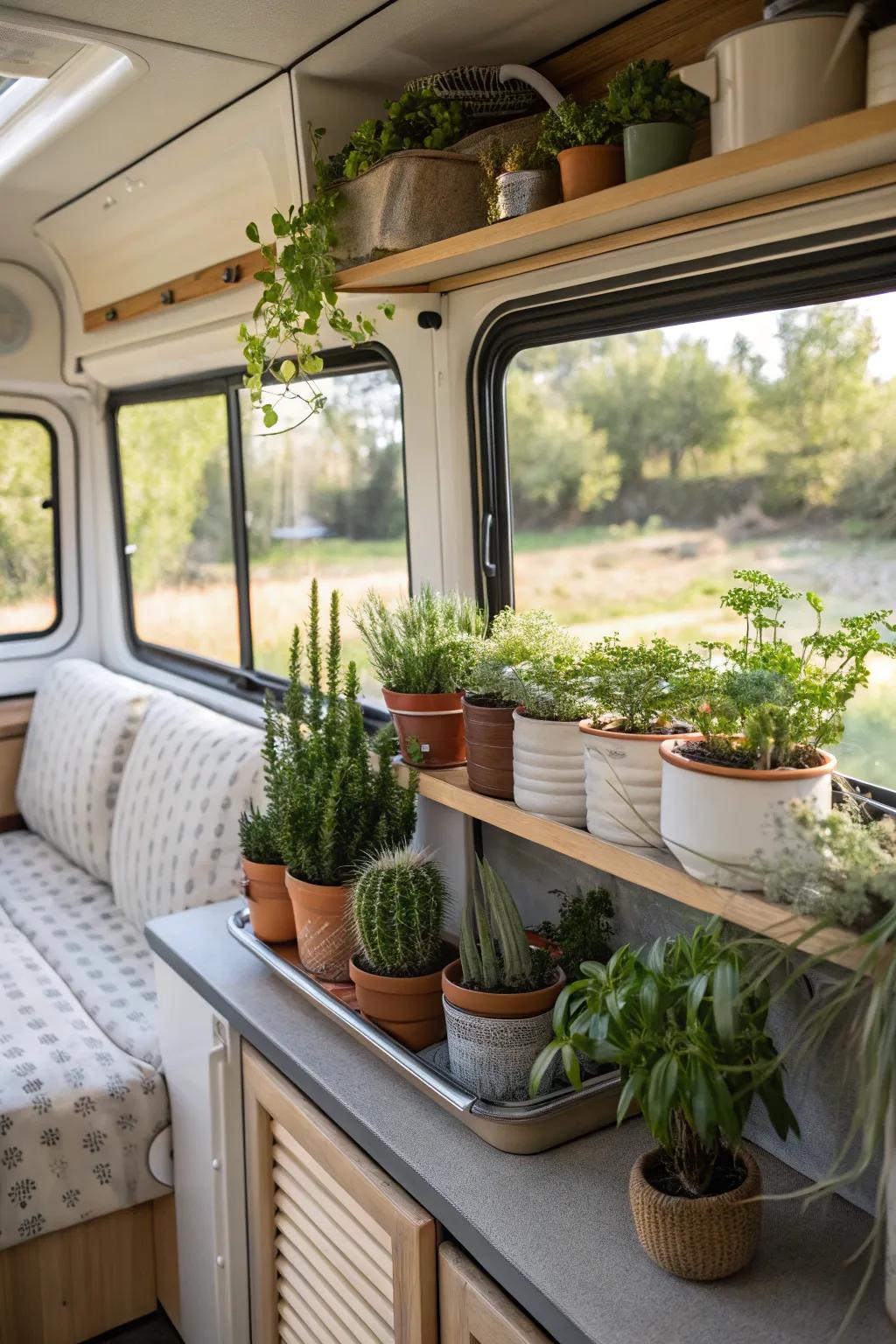 Indoor plants inject life and freshness into your RV's interior.