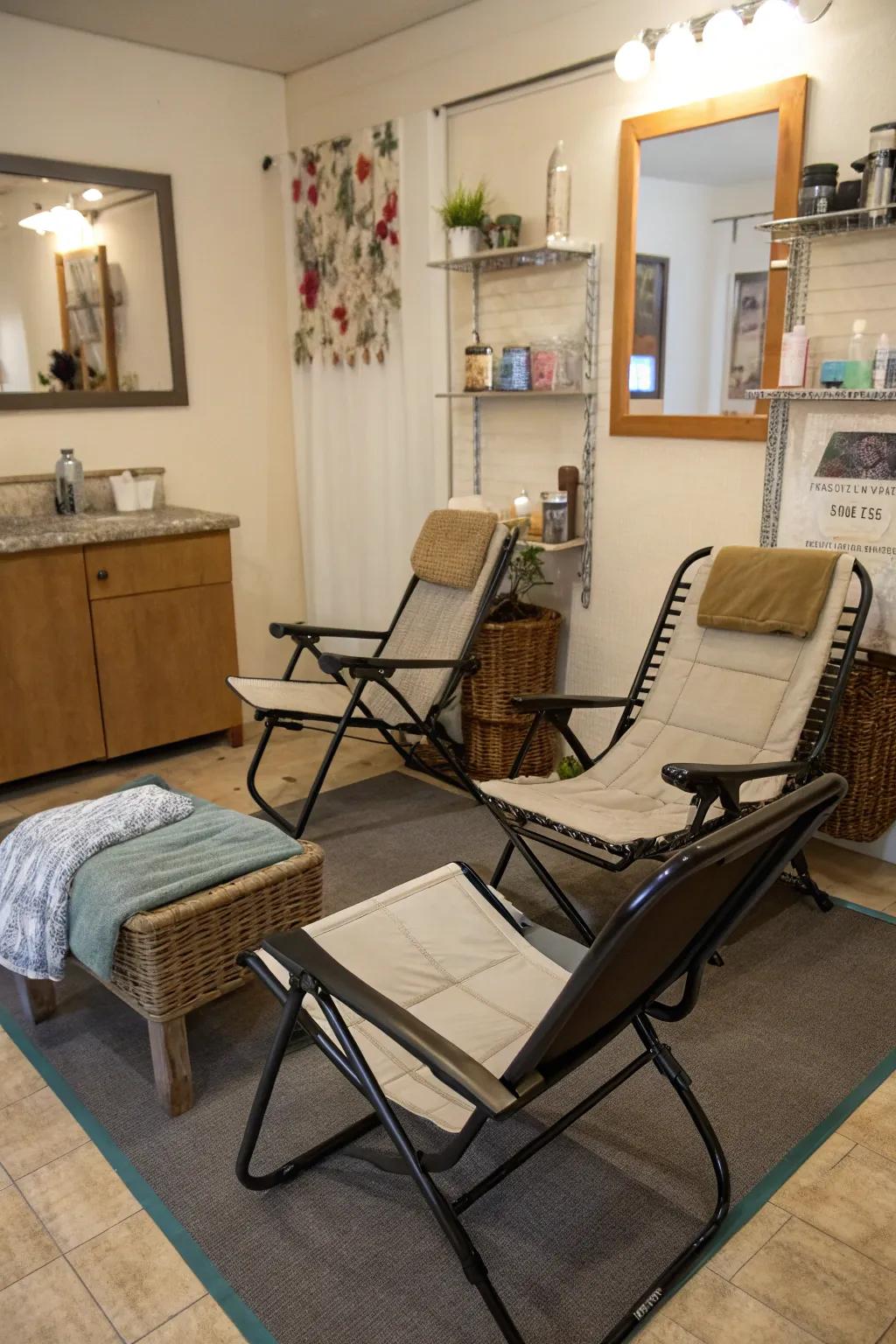 Multi-functional furnishings that economize space while remaining useful.