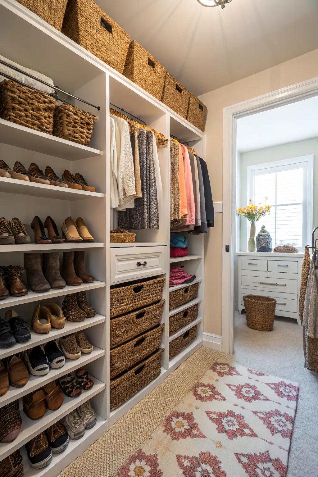 Effective floor use boosts storage capacity.