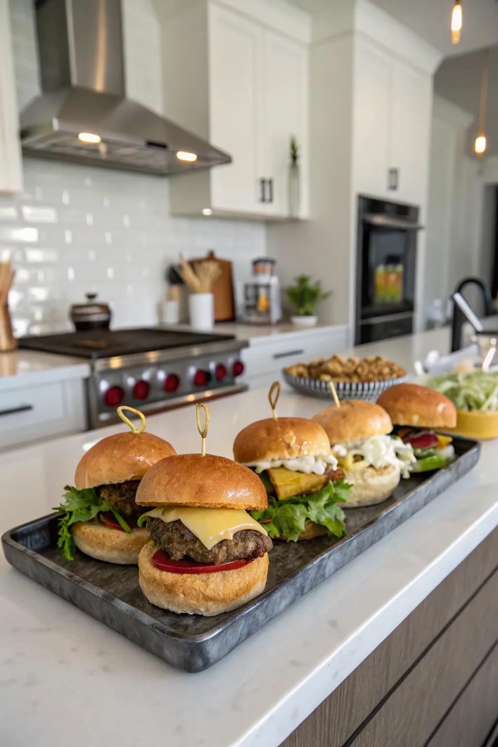 A make-your-own mini sandwich area that's both fun and tasty.