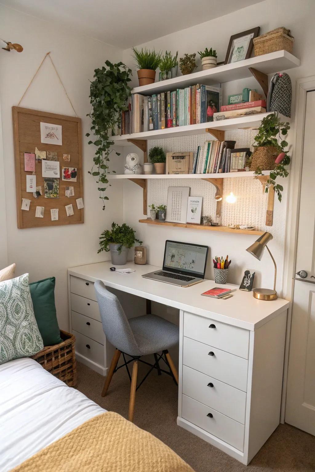 Multi-functional furniture makes the most of utility in compact bedrooms.