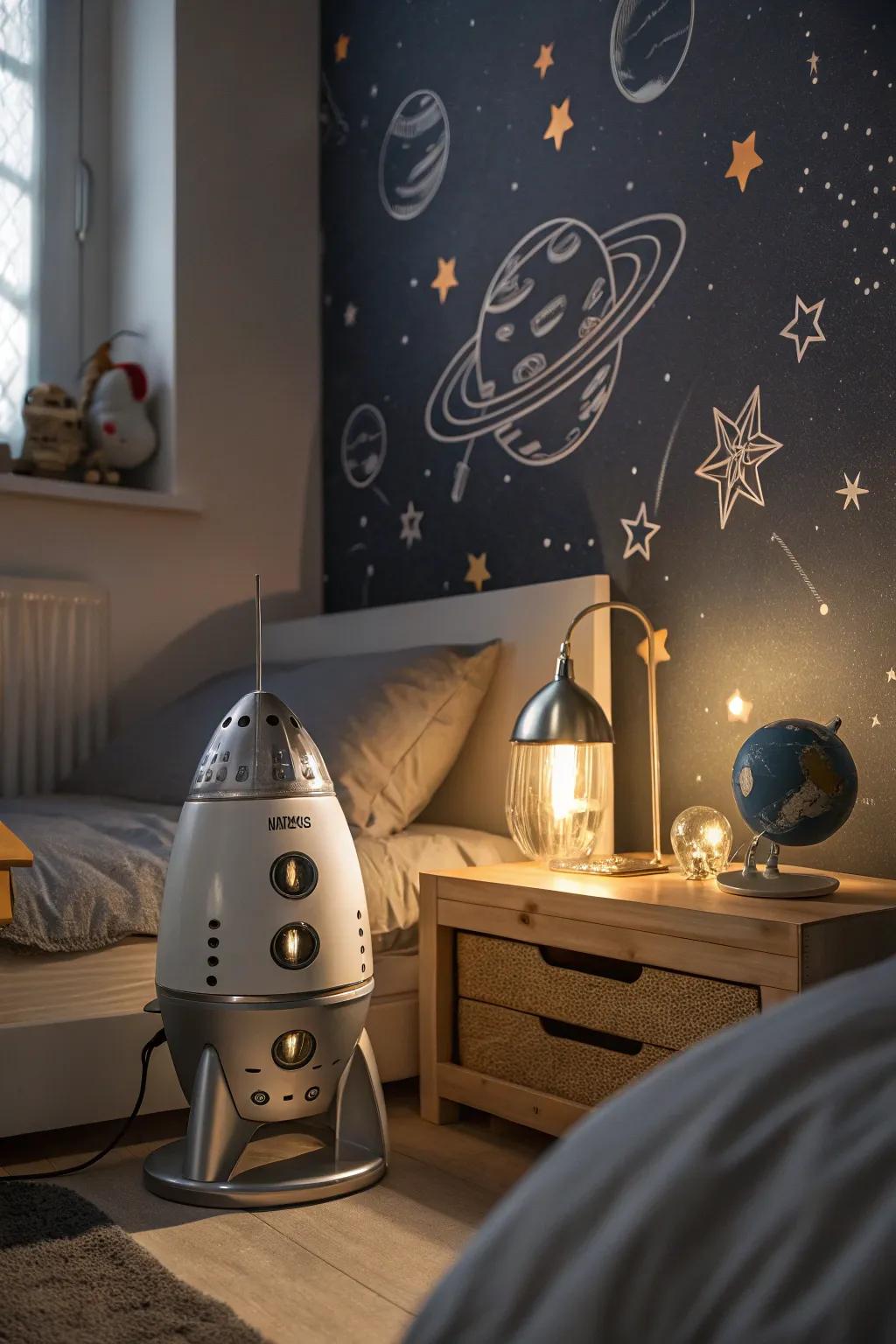 Establish the mood with surrounding illumination that imitates celestial glow.