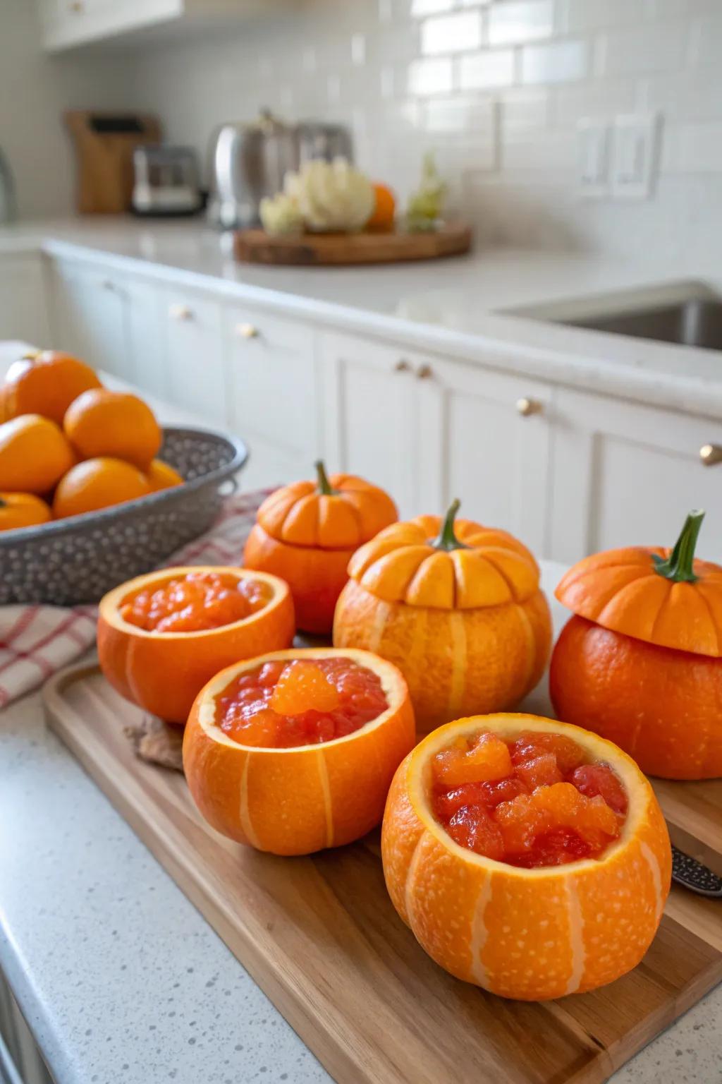 Orange citrus sweets bringing a zesty twist to the Halloween celebration.