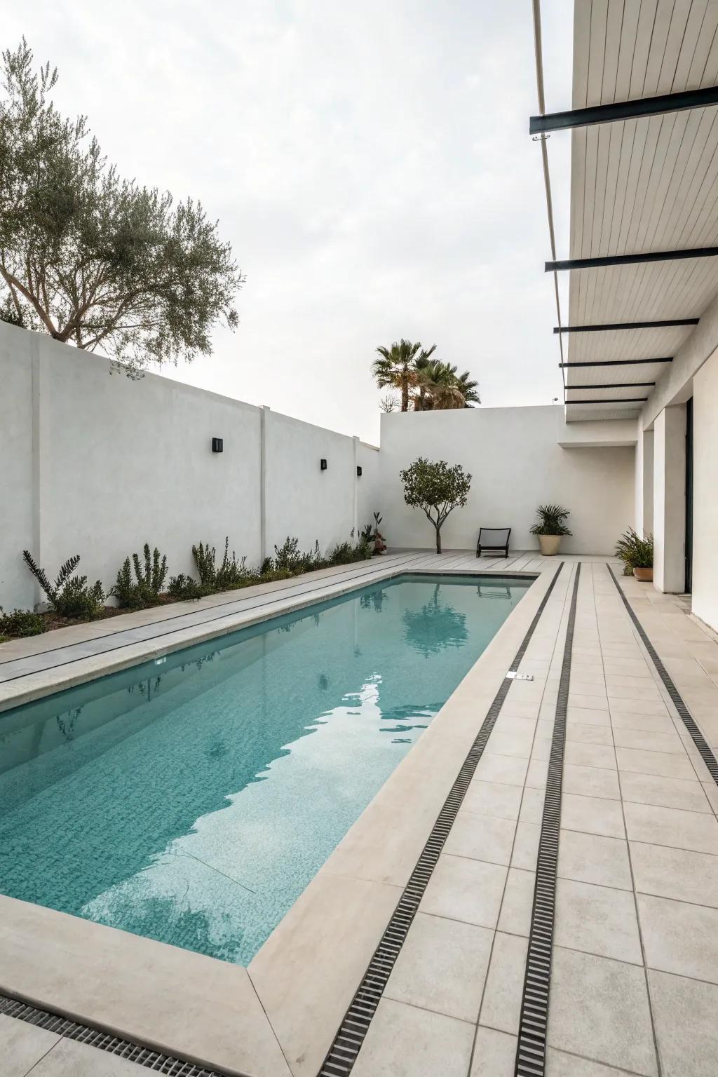 Embrace modern minimalism with your petite pool design.
