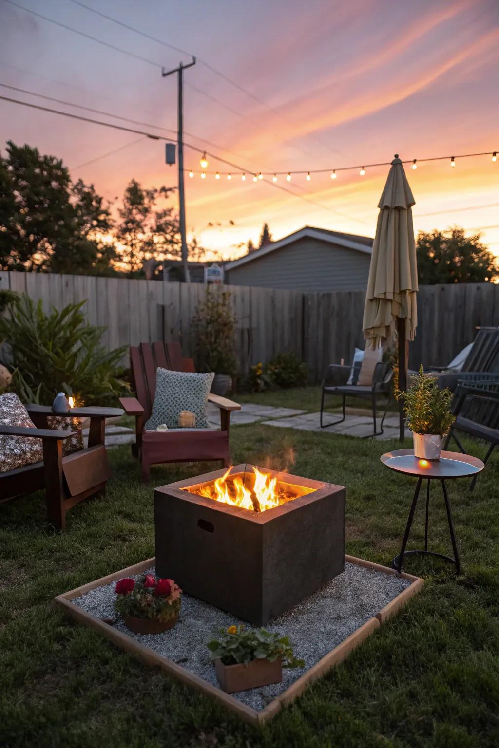 Moveable fire pits ensure versatility and ease.