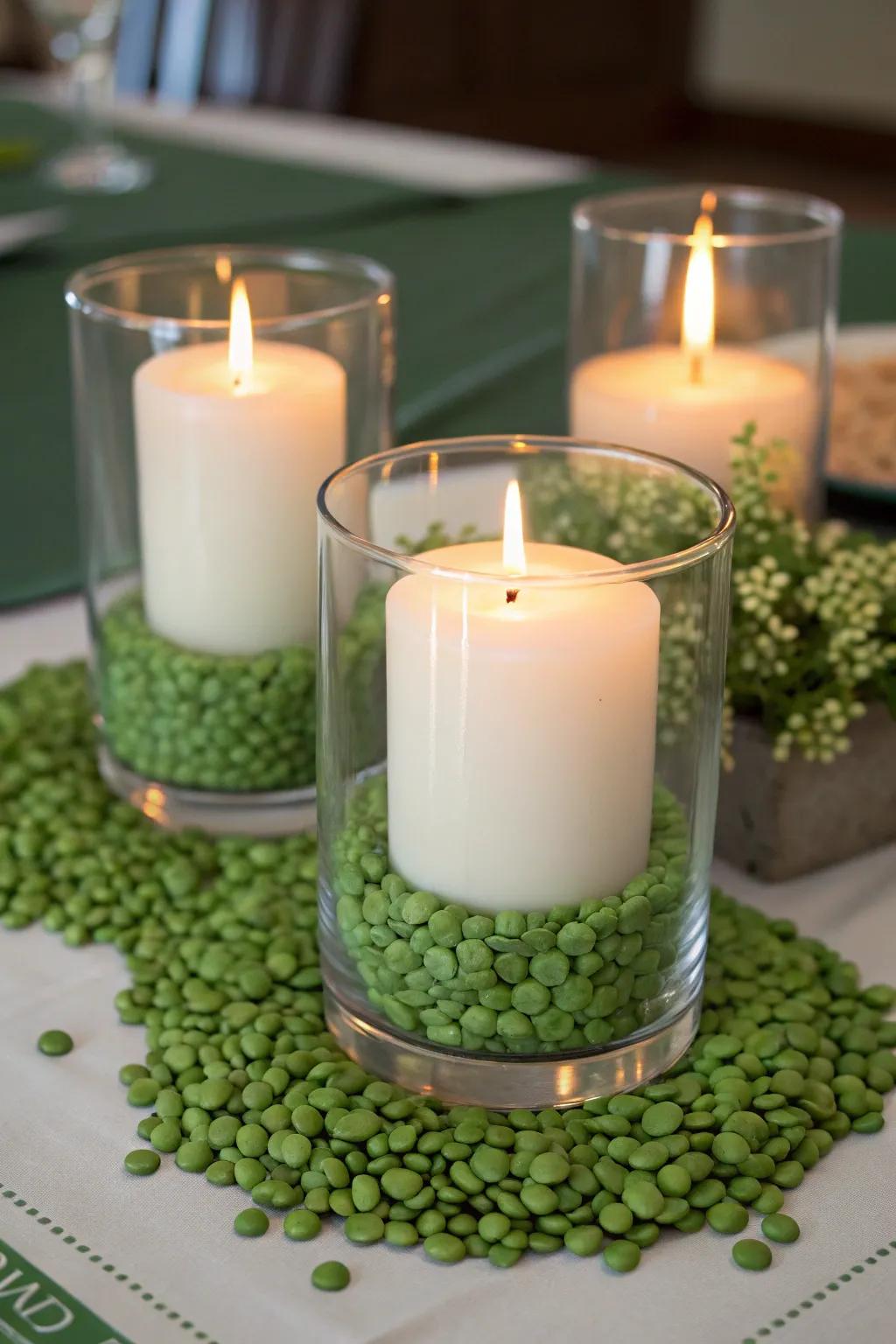 Separate lentil candle stands offer an affordable, charming style.