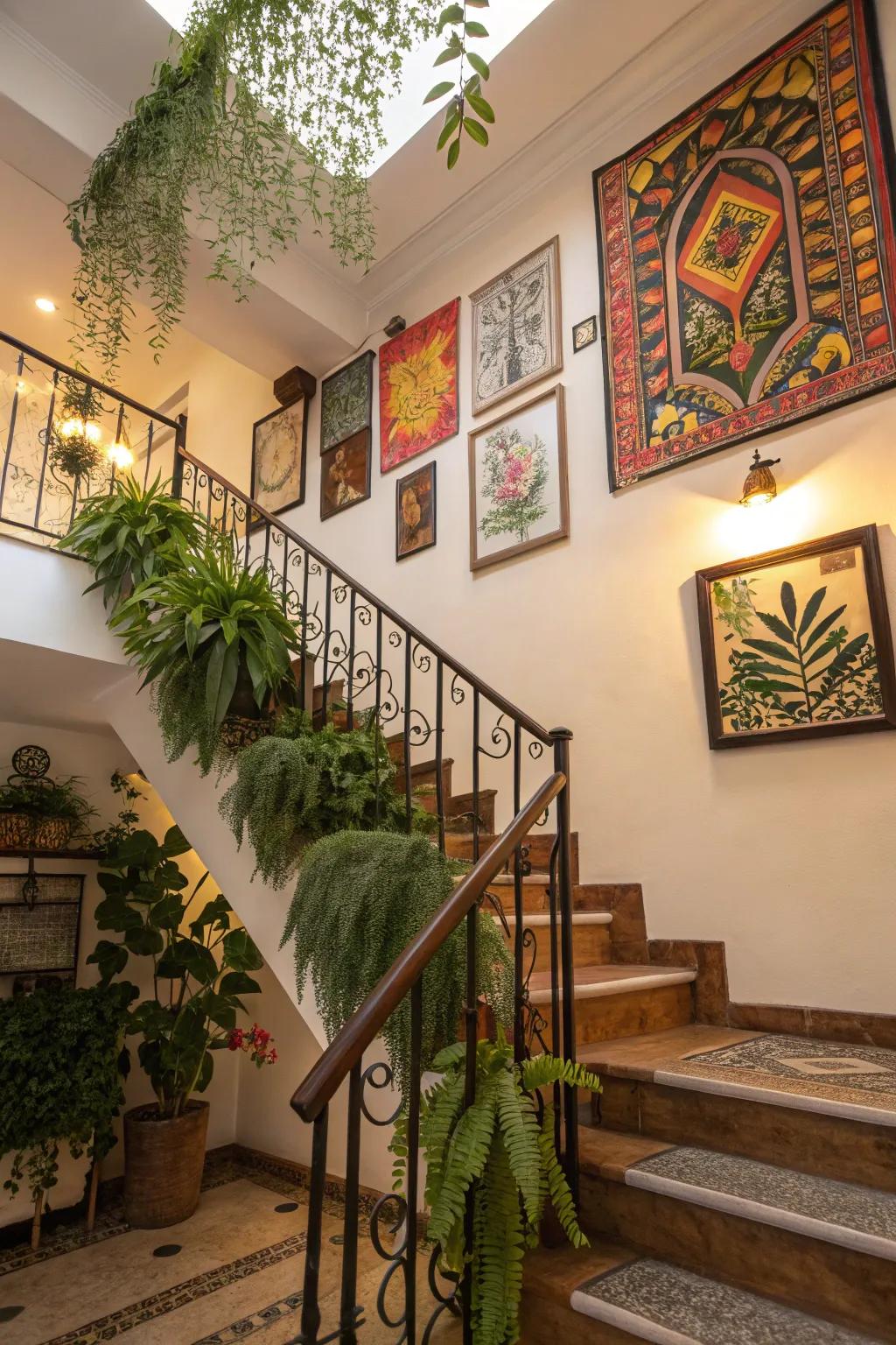 Artistic accents can make your staircase feel more appealing.