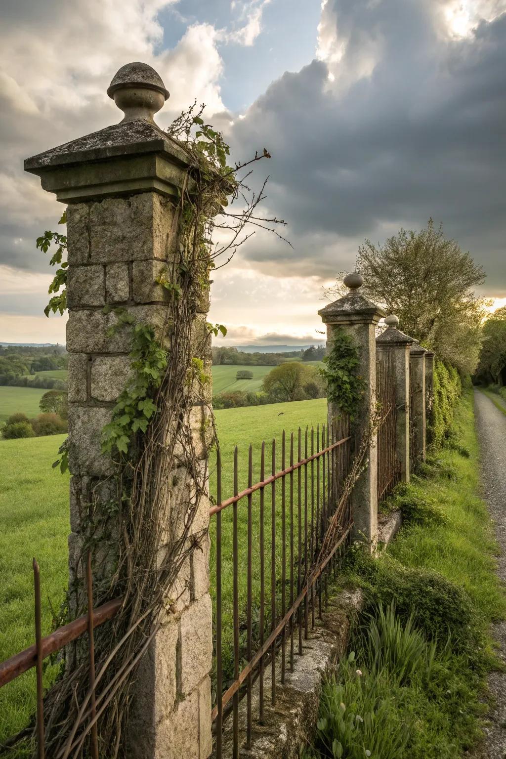 Secure and beautify your boundary with the dependable strength of stone pillars.