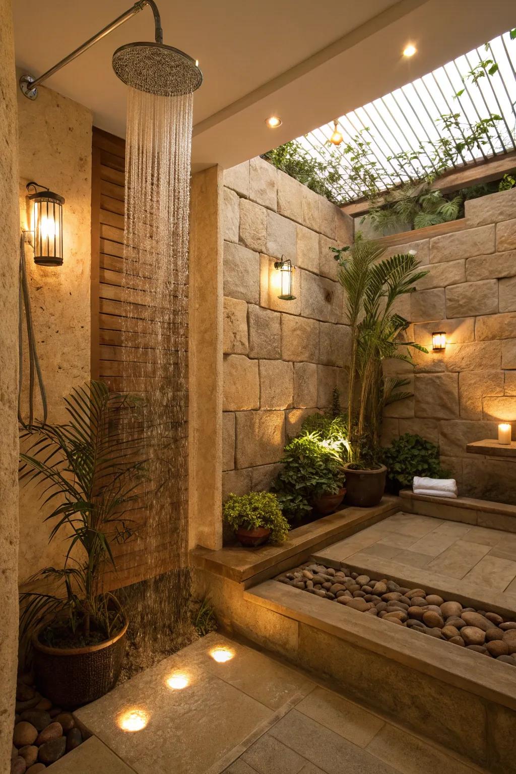 Change your bathroom into a spa-like haven with stone elements.